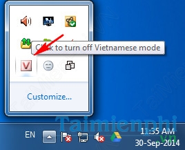 ベトナム語入力  Unikey タスクバー
